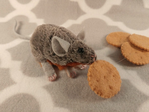 Lilac Grey Mouse Plushie with Tan Belly