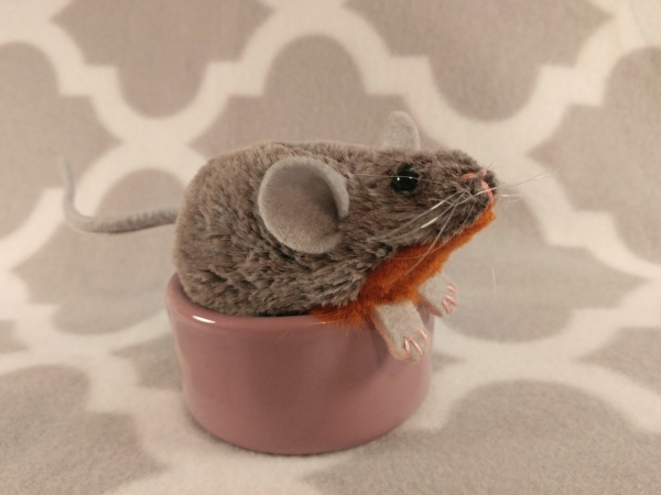 Lilac Grey Mouse Plushie with Tan Belly