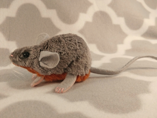 Lilac Grey Mouse Plushie with Tan Belly