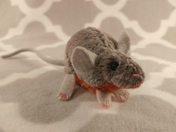 Lilac Grey Mouse Plushie with Tan Belly