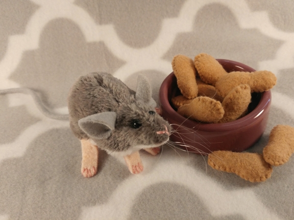 Lilac Grey Mouse Plushie with White Belly