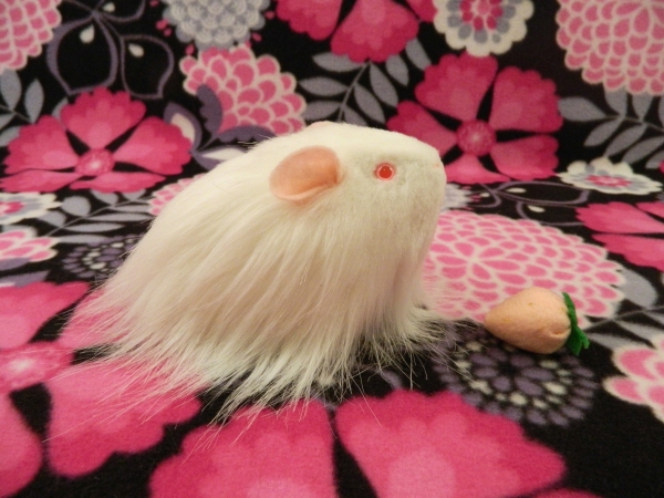 Little White Longhaired Guinea Pig Plushie