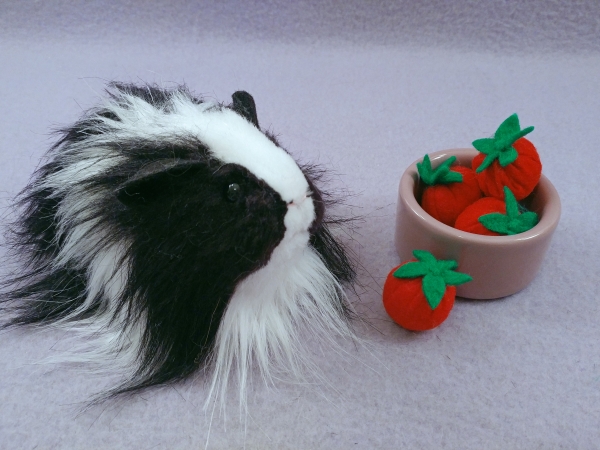 Little Black Dutch Longhaired Guinea Pig Plushie