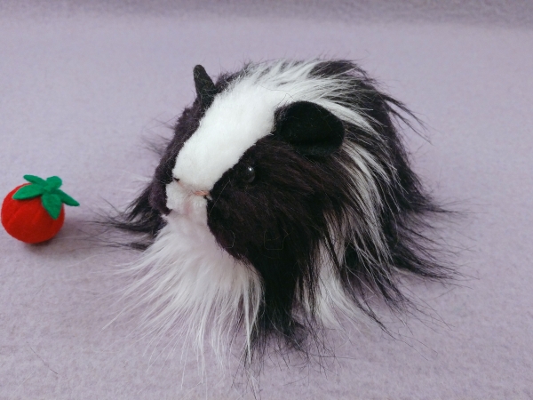 Little Black Dutch Longhaired Guinea Pig Plushie