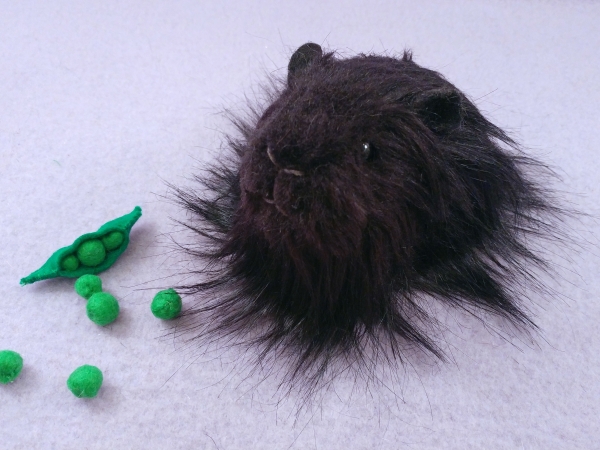 Little Black Longhaired Guinea Pig Plushie