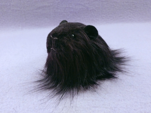 Little Black Longhaired Guinea Pig Plushie