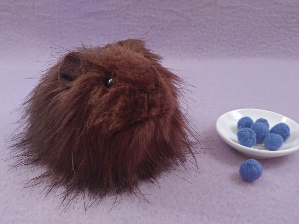 Little Dark Brown Longhaired Guinea Pig Plushie