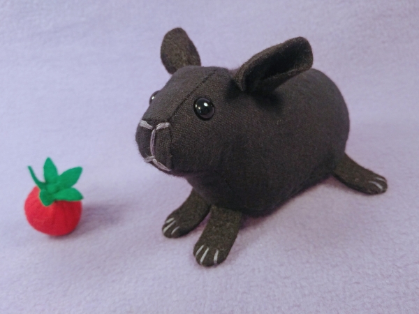 Little Black Hairless Guinea Pig Plushie