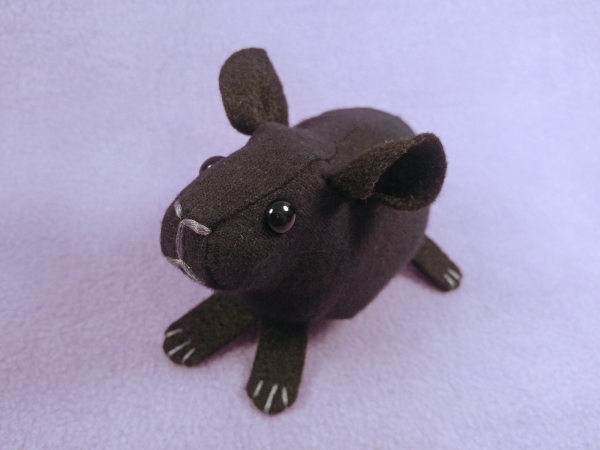 Little Black Hairless Guinea Pig Plushie