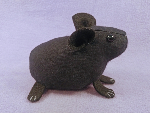 Little Black Hairless Guinea Pig Plushie