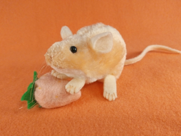 Peach Mouse Plushie with White Belly