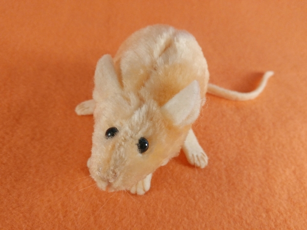 Peach Mouse Plushie with White Belly