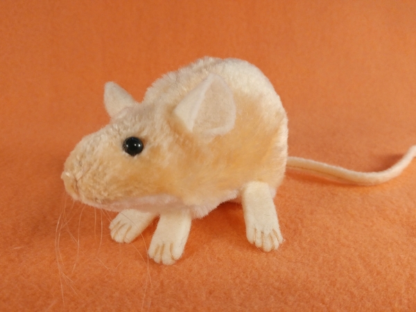 Peach Mouse Plushie with White Belly