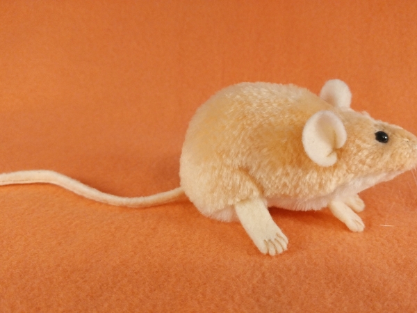 Peach Mouse Plushie with White Belly
