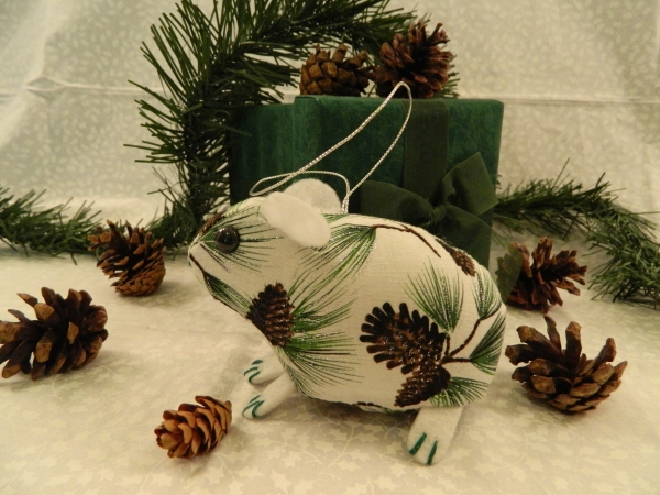 Pine Cones Guinea Pig Ornament