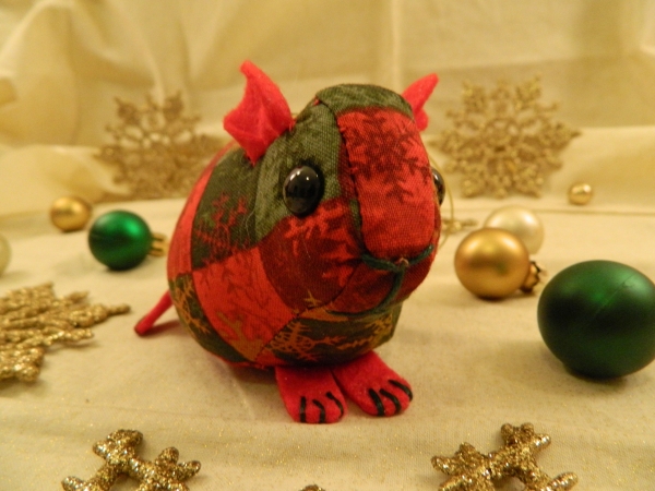 Red & Green Checkered Guinea Pig Ornament