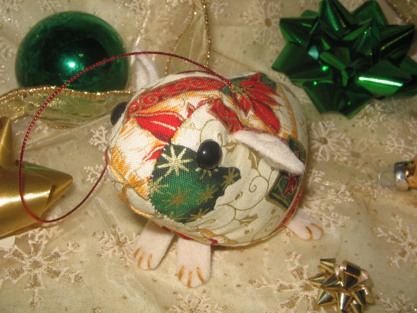 Gold, Red, & Green Guinea Pig Ornament