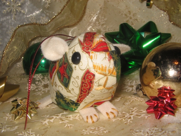 Gold, Red, & Green Guinea Pig Ornament