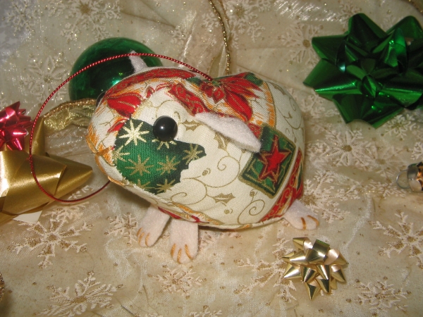 Gold, Red, & Green Guinea Pig Ornament