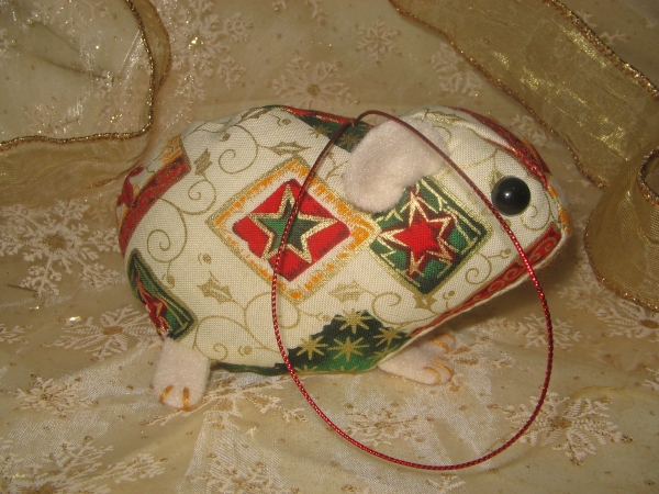 Gold, Red, & Green Guinea Pig Ornament