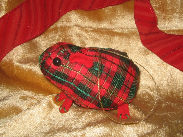 Red Plaid Guinea Pig Ornament