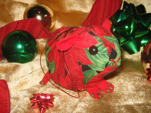 Red Poinsettias Guinea Pig Ornament