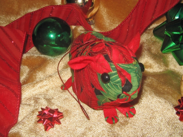 Red Poinsettias Guinea Pig Ornament