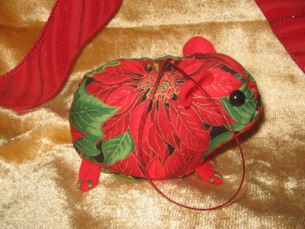 Red Poinsettias Guinea Pig Ornament