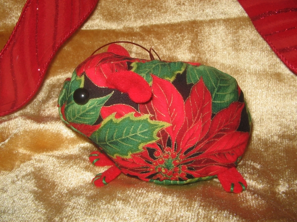 Red Poinsettias Guinea Pig Ornament