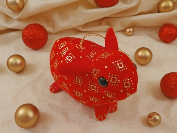 Red Velvet Guinea Pig Ornament