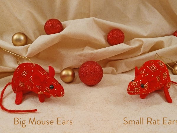 Red Velvet Mouse/Rat Ornament