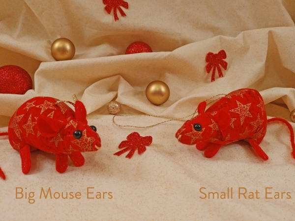 Red with Gold Stars Mouse/Rat Ornament