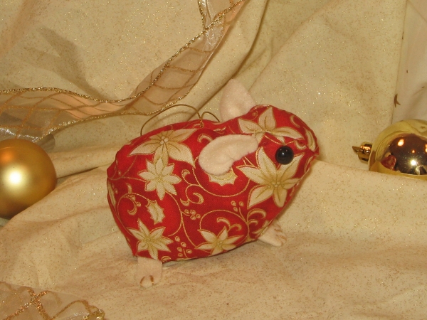 White Poinsettias Guinea Pig Ornament