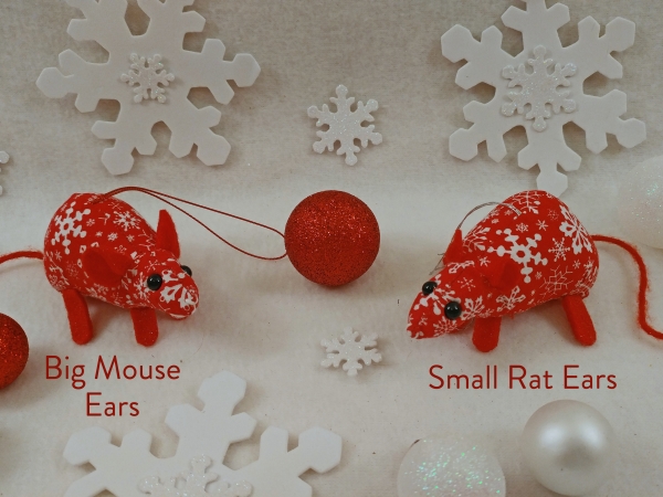 Red with White Snowflakes Mouse/Rat Ornament