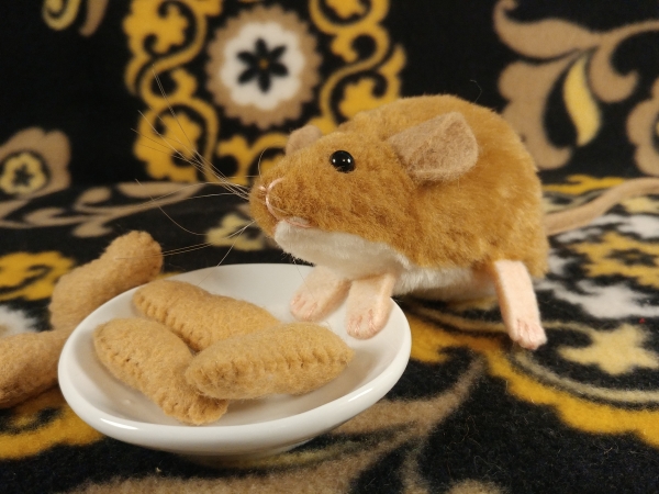 Tan Mouse Plushie with White Belly