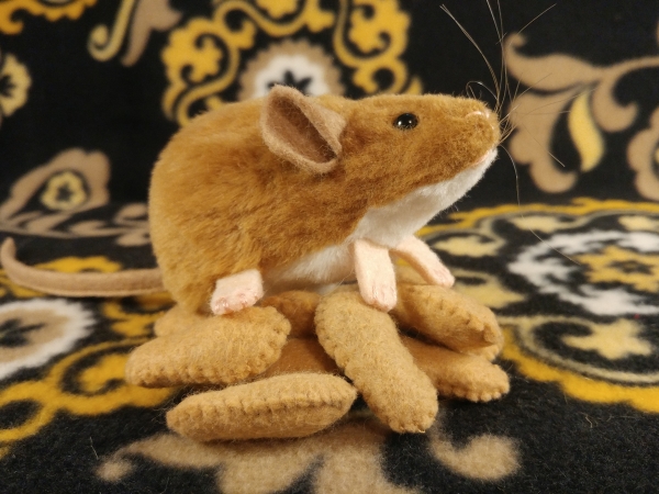 Tan Mouse Plushie with White Belly