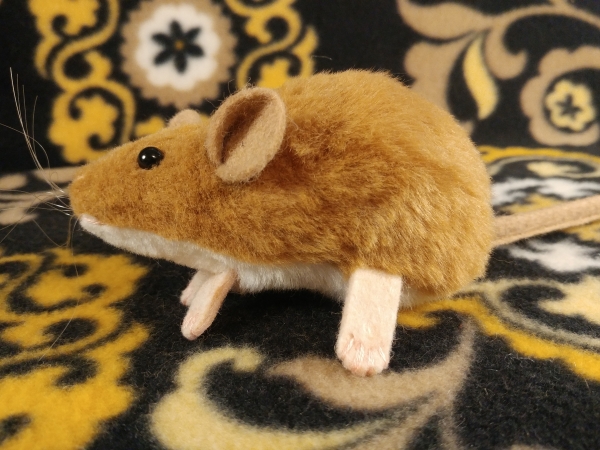 Tan Mouse Plushie with White Belly