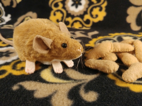 Tan Mouse Plushie with White Belly