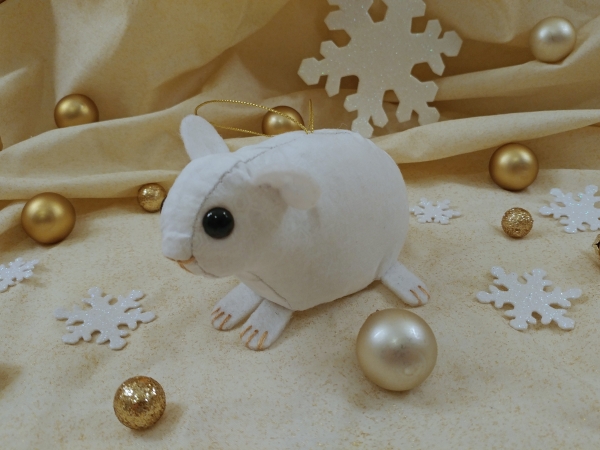 Clone of White Snowflakes Guinea Pig Ornament (Gold)