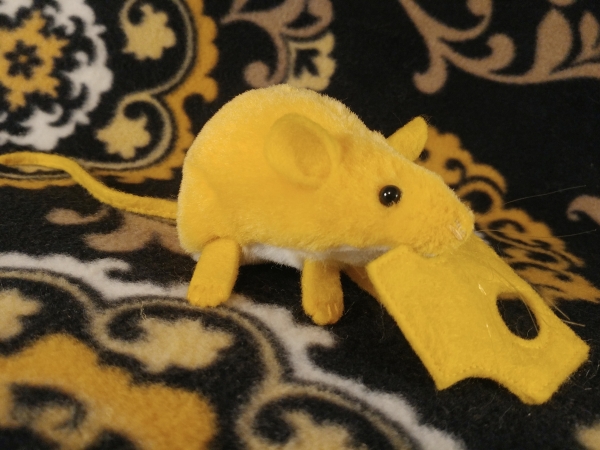 Yellow Mouse Plushie with White Belly