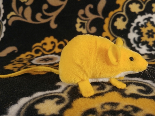 Yellow Mouse Plushie with White Belly