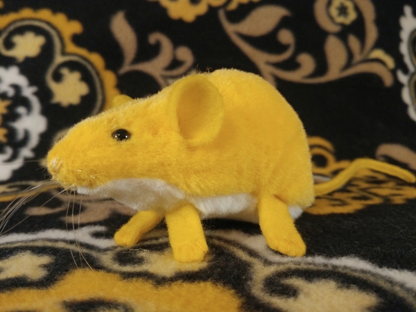 Yellow Mouse Plushie with White Belly