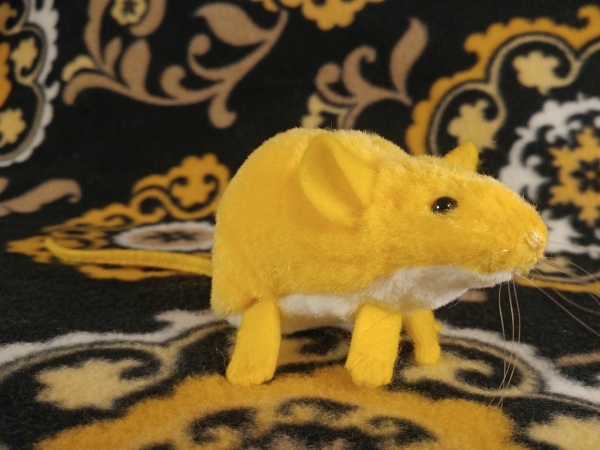Yellow Mouse Plushie with White Belly