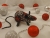 Black with Red & Silver Snow Mouse/Rat Ornament