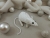 White Holly Mouse/Rat Ornament (Silver)