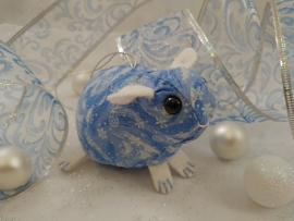 Blue Snow & Wind Guinea Pig Ornament