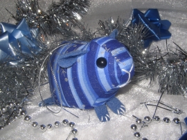 Blue Stripes Guinea Pig Ornament