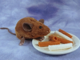 Black Mouse Plushie with Tan Belly