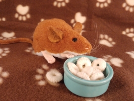 Ginger Mouse Plushie with White Belly