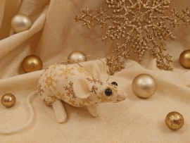 Gold Snowflakes 2 Mouse/Rat Ornament
